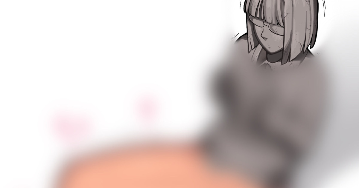 おとなしい読書女子の上半身だけ石化して手マン責め！