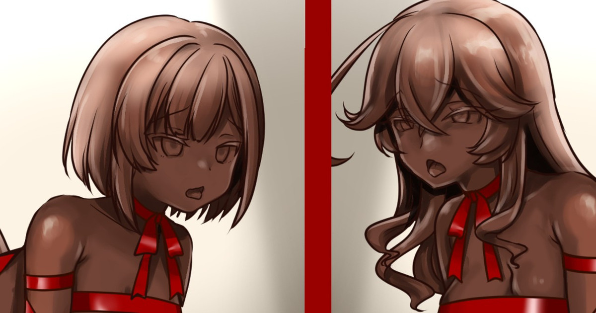 ワンドロ　シオンとエレノア（爆種オーガ）チョコレート像化