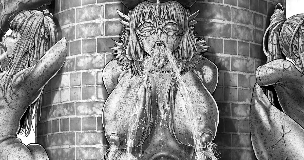 夜縛・物語開始前バッドエンド！ヒロインズ全滅噴水設置の地獄絵図イラスト!!(; ･`д･´)