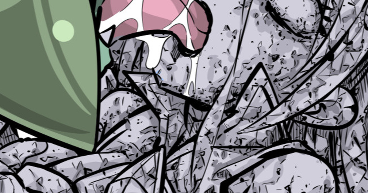 久遠の風に石像キス責め(毎日カラーやられラクガキ219の差分)