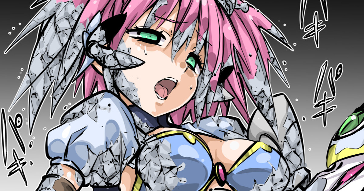 貫かれた武器を墓標に石化されるほのか(毎日カラーやられラクガキ252)