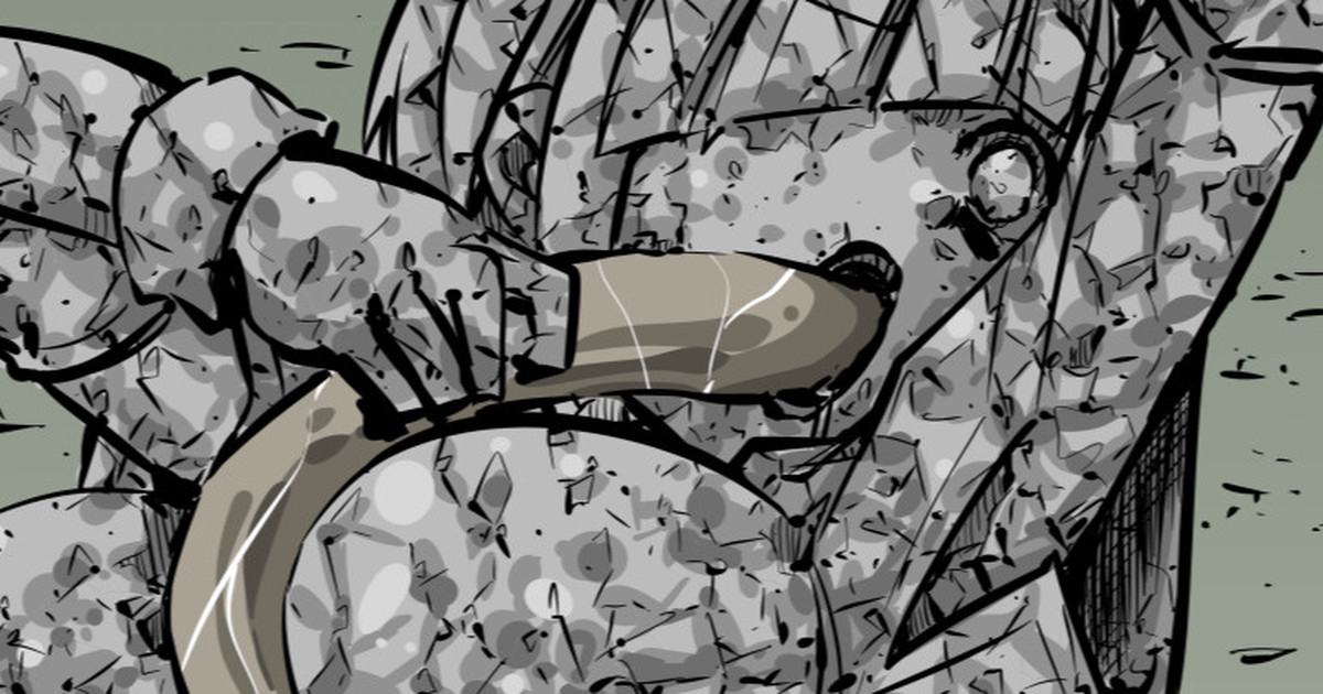 鈴芽衣に体内侵入完全石化※瞳差分あり(毎日カラーやられラクガキ293の差分)