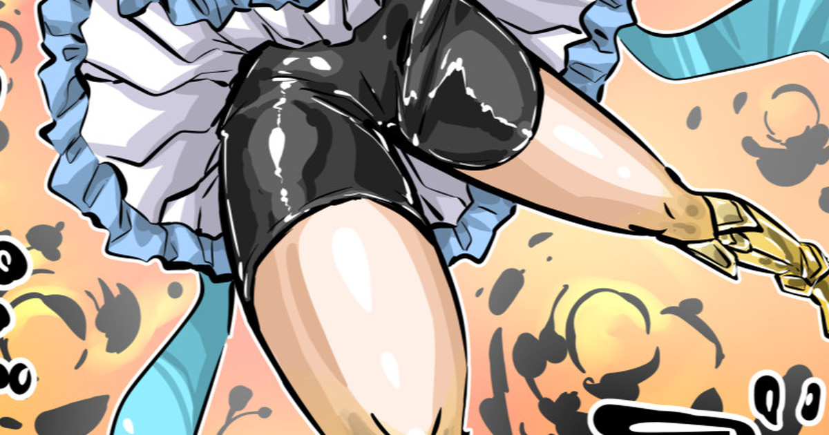 黄金のマグマに突き落とされる絵亜(黄金化)(毎日カラーやられラクガキ419)