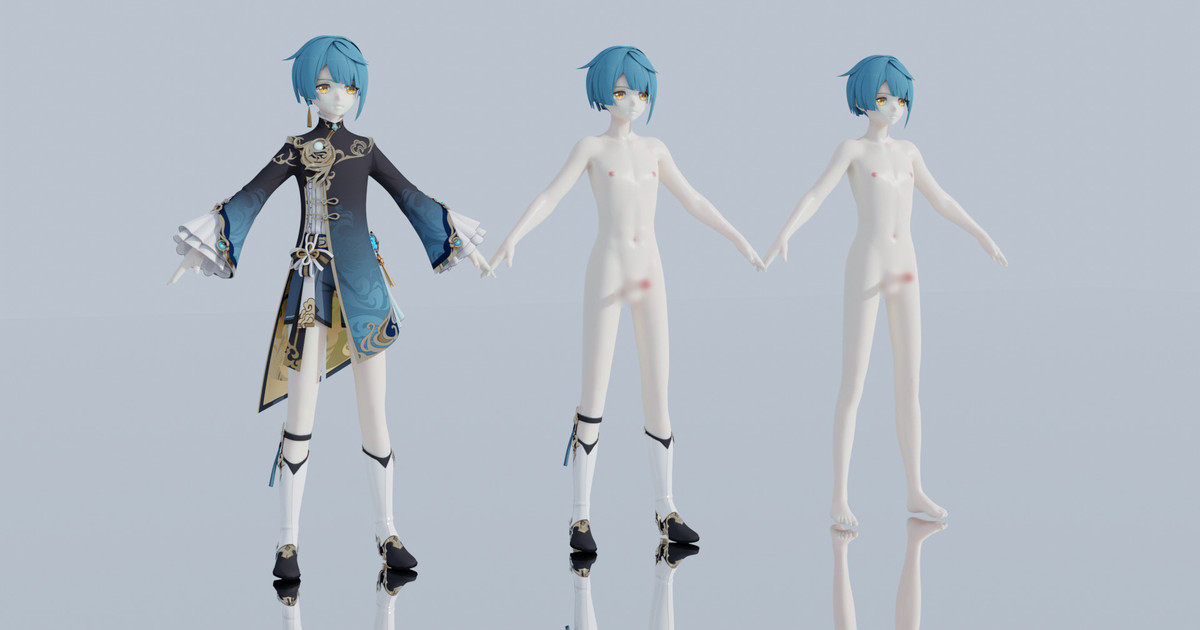 Xingqiu NSFW Model (Blender)｜ Zero3DAnimation ｜ pixivFANBOX.